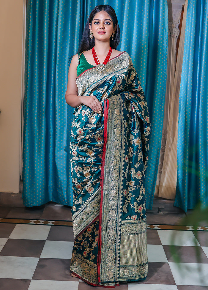 Green Katan Pure Silk Saree With Blouse Piece