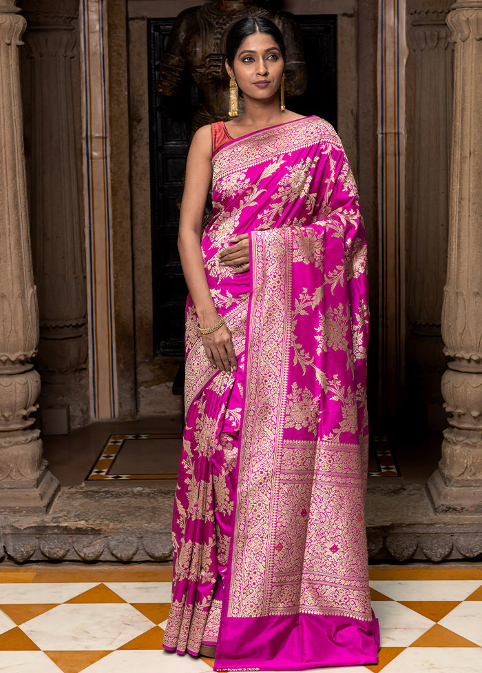 Rani Katan Pure Silk Saree With Blouse Piece