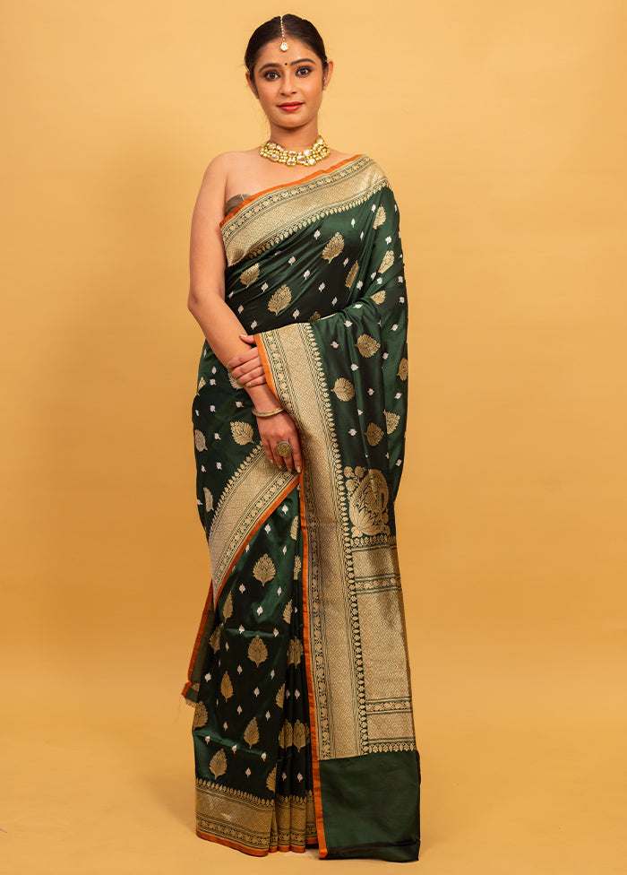 Green Katan Pure Silk Saree With Blouse Piece