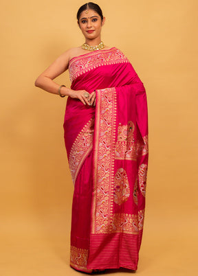 Rani Katan Pure Silk Saree With Blouse Piece