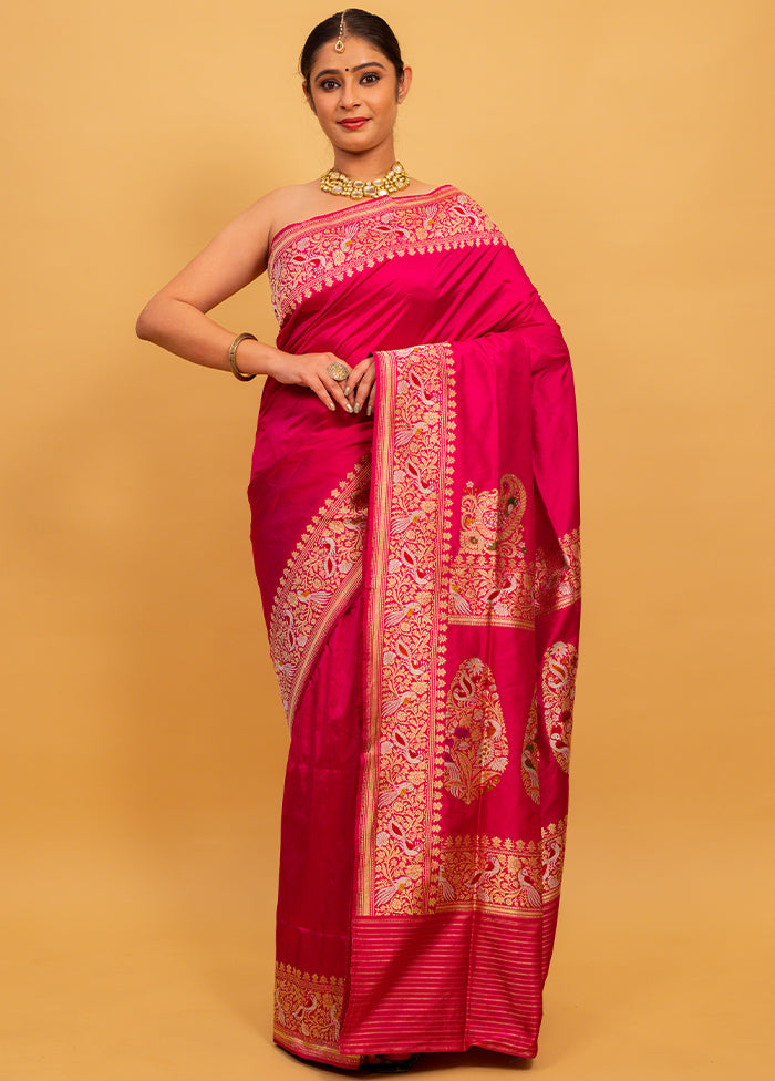 Rani Katan Pure Silk Saree With Blouse Piece