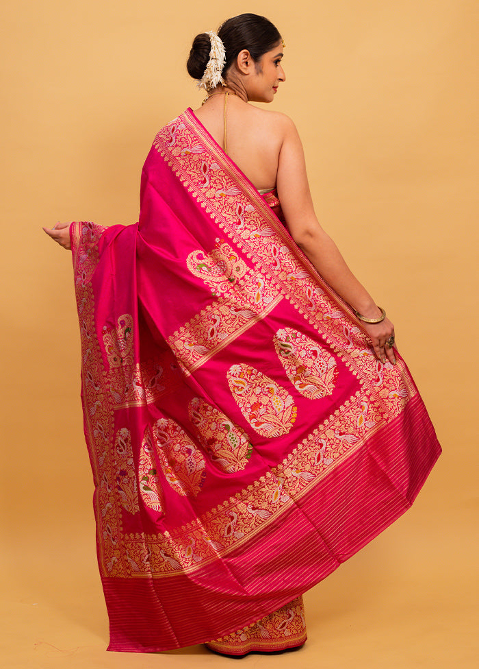 Rani Katan Pure Silk Saree With Blouse Piece