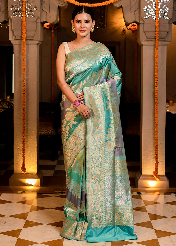 Green Katan Pure Silk Saree With Blouse Piece