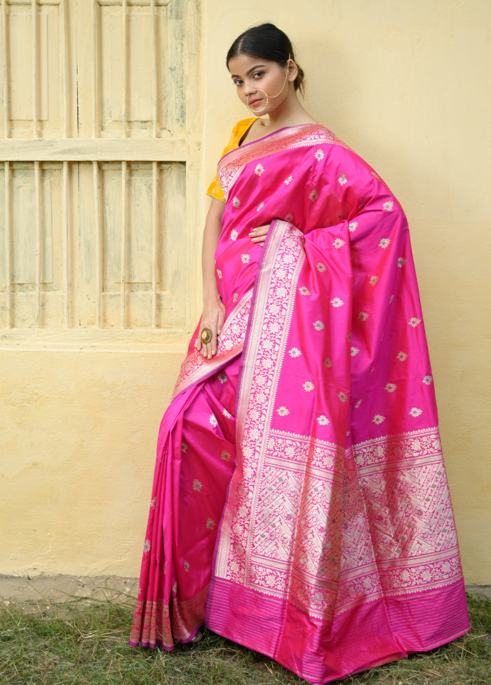 Rani Katan Pure Silk Saree With Blouse Piece