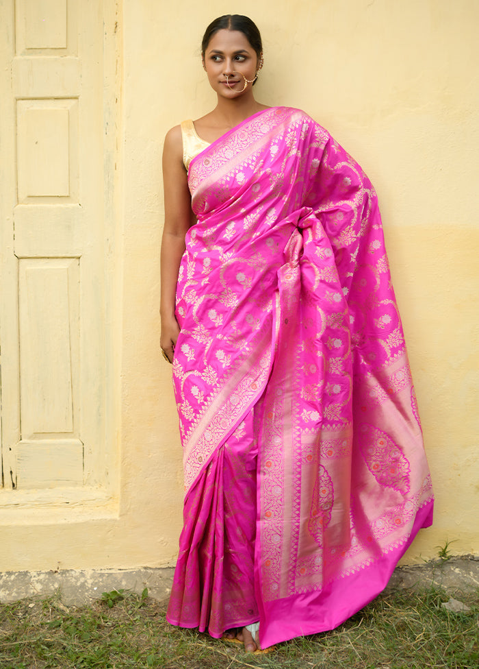 Rani Katan Pure Silk Saree With Blouse Piece