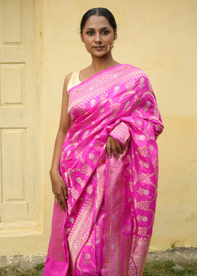 Rani Katan Pure Silk Saree With Blouse Piece