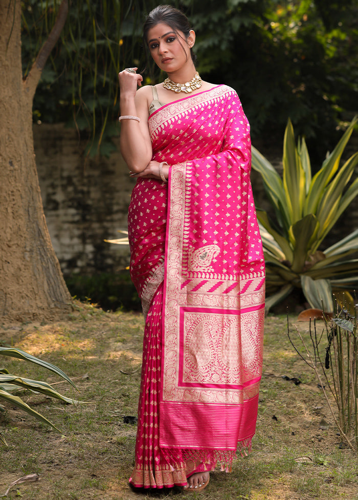 Rani Katan Pure Silk Saree With Blouse Piece