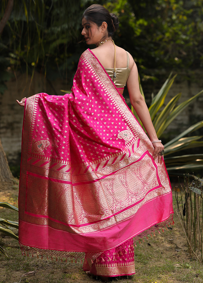 Rani Katan Pure Silk Saree With Blouse Piece