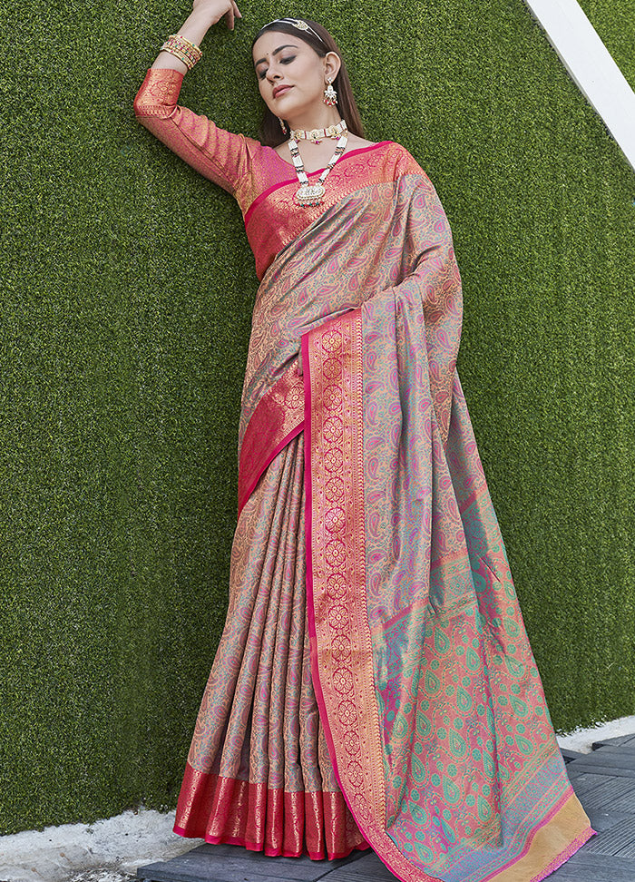 Cream Dupion Silk Saree With Blouse Piece - Indian Silk House Agencies