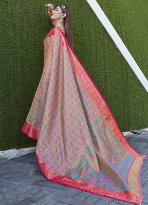 Cream Dupion Silk Saree With Blouse Piece - Indian Silk House Agencies