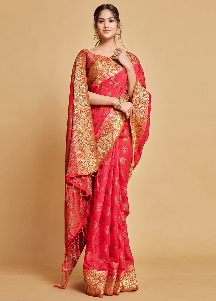 Pink Spun Silk Saree With Blouse Piece - Indian Silk House Agencies