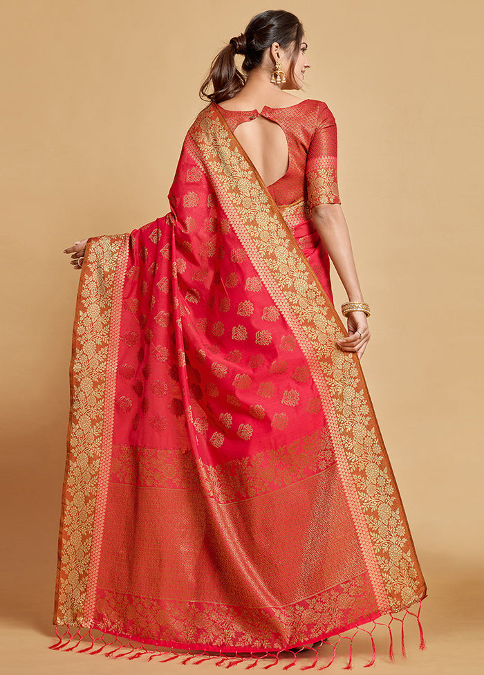 Pink Chanderi Silk Saree With Blouse Piece - Indian Silk House Agencies