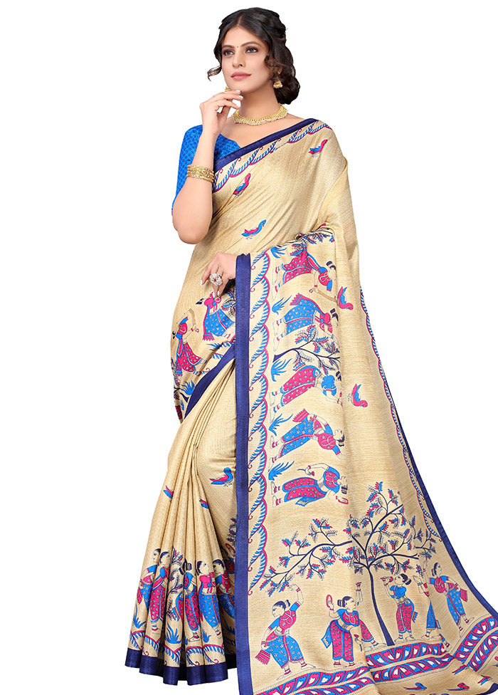 Blue Spun Silk Woven Saree With Blouse Piece - Indian Silk House Agencies