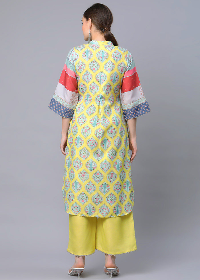 2 Pc Yellow Cotton Anarkali Kurti Set VDKSH120423 - Indian Silk House Agencies