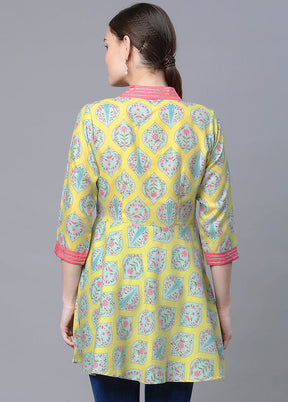 Yellow Readymade Cotton Ethnic Printed Tunic VDKSH12042038 - Indian Silk House Agencies