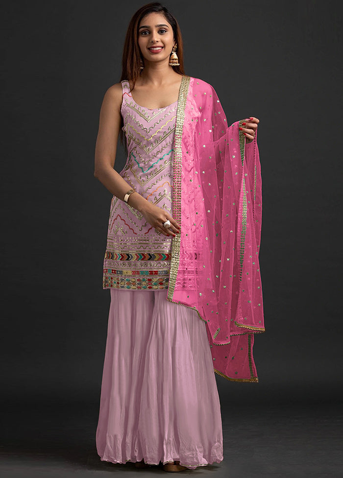 3 Pc Pink Georgette Suit Set With Dupatta VDKSH810249 - Indian Silk House Agencies