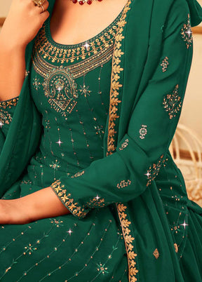 3 Pc Green Georgette Suit Set With Dupatta VDKSH810251 - Indian Silk House Agencies