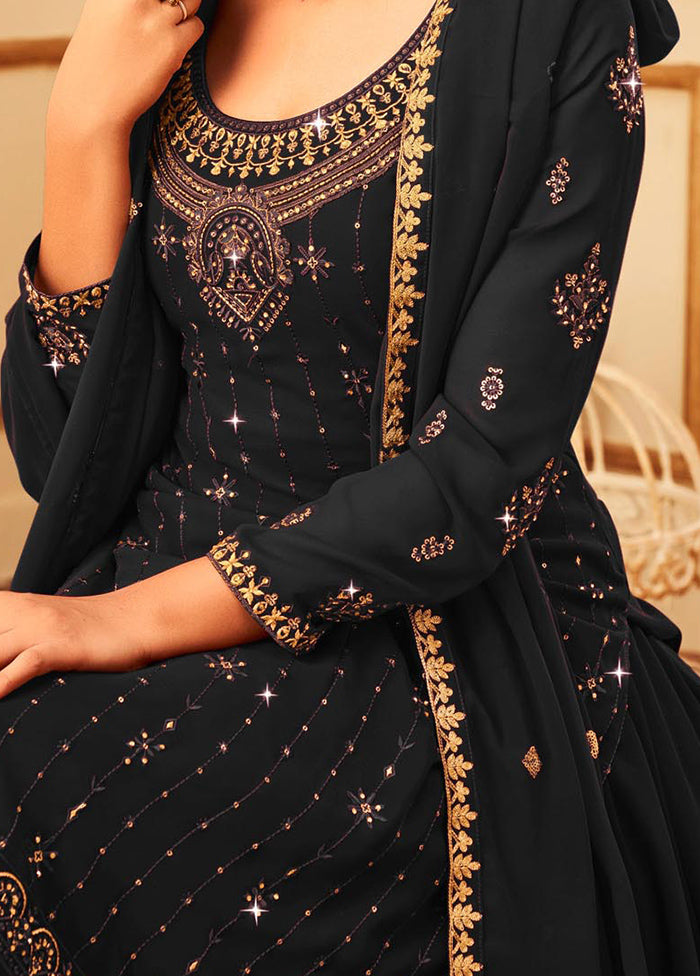 3 Pc Black Georgette Suit Set With Dupatta VDKSH810254 - Indian Silk House Agencies