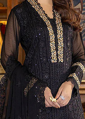 3 Pc Black Georgette Suit Set With Dupatta VDKSH1310227 - Indian Silk House Agencies