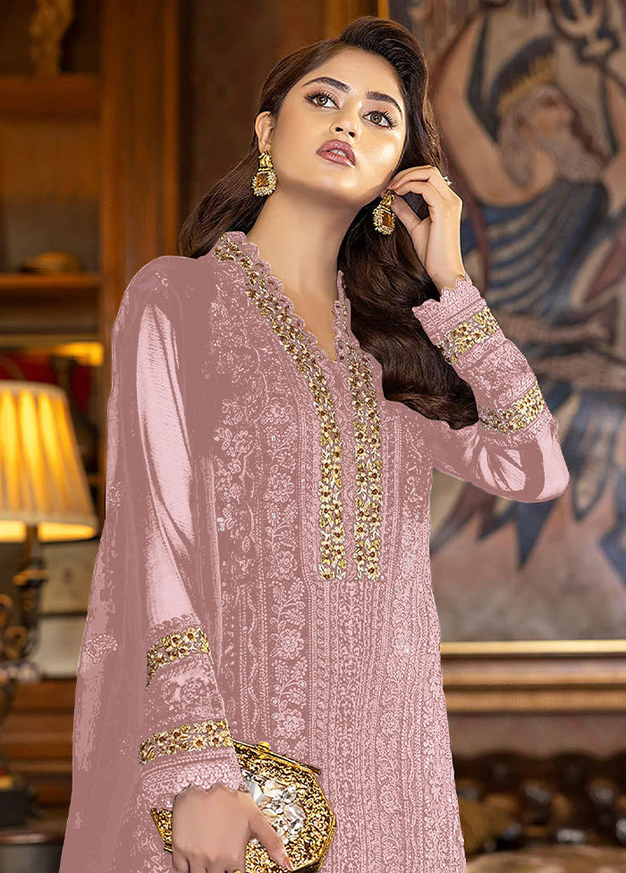 3 Pc Pink Georgette Suit Set With Dupatta VDKSH1310233 - Indian Silk House Agencies