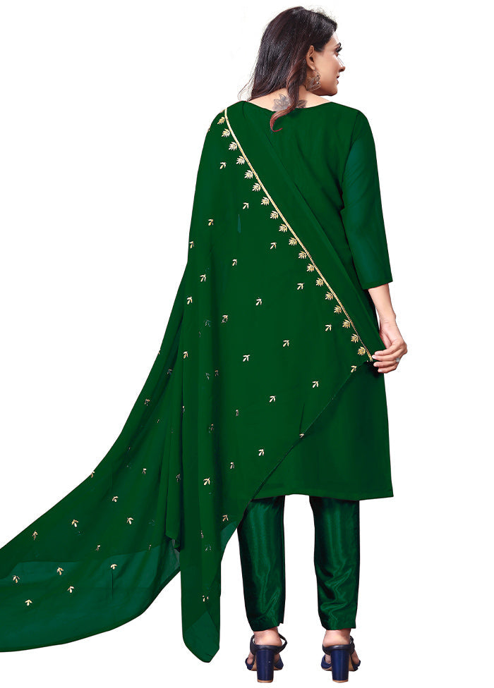 3 Pc Green Unstitched Georgette Suit Set With Dupatta VDKSH1310249 - Indian Silk House Agencies