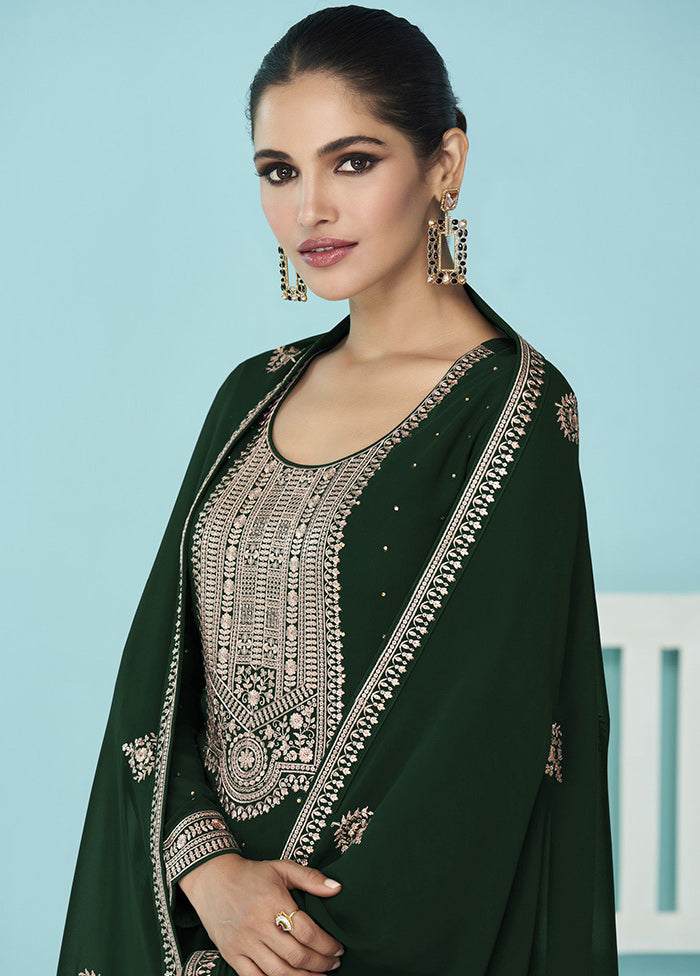 3 Pc Green Semi Stitched Georgette Suit Set VDKSH11502257 - Indian Silk House Agencies