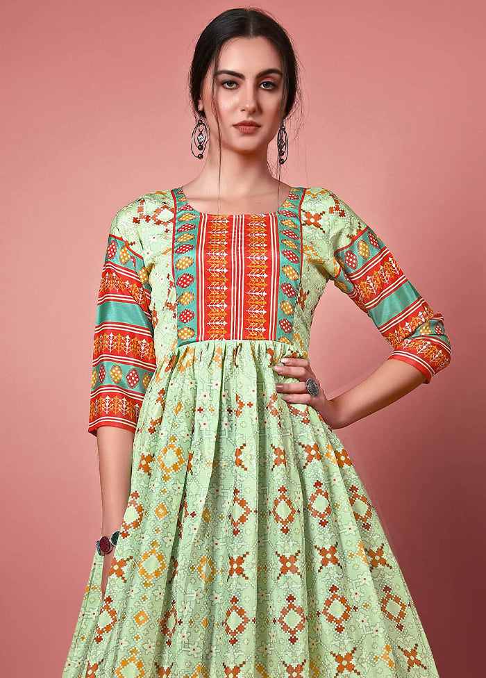 Light Green Readymade Chinon Kurti VDKSH22702243 - Indian Silk House Agencies