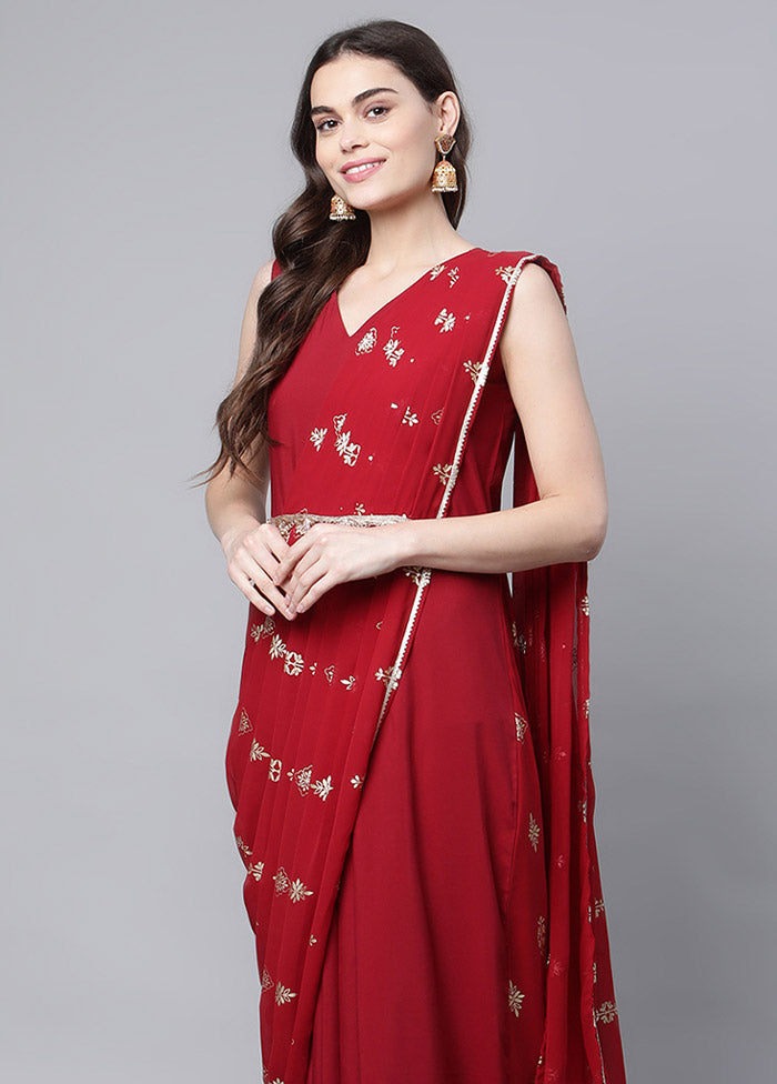 Maroon Readymade Silk Woven Kurti VDKSH1403234 - Indian Silk House Agencies