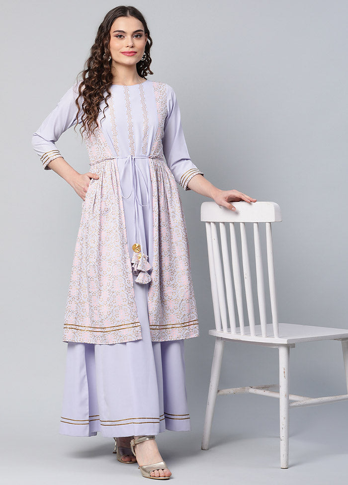 Powder Blue Readymade Silk Woven Kurti VDKSH1403238 - Indian Silk House Agencies