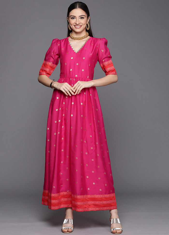 Pink Readymade Silk Woven Kurti VDKSH1403277 - Indian Silk House Agencies