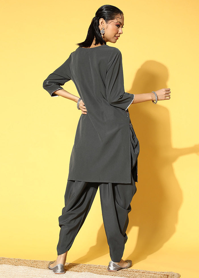 Grey Readymade Silk Woven Kurti VDKSH1403289 - Indian Silk House Agencies