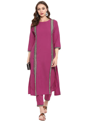 2 Pc Pink Readymade Silk Kurti Set VDKSH1403298 - Indian Silk House Agencies