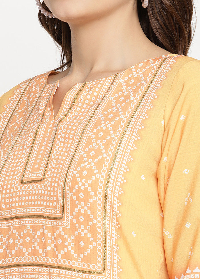 Yellow Readymade Printed Kurti VDKSH21503235 - Indian Silk House Agencies