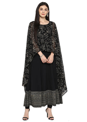 Black Readymade Printed Kurti VDKSH21503240 - Indian Silk House Agencies