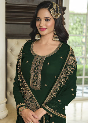 3 Pc Green Georgette Suit Set With Dupatta VDKSH2103258 - Indian Silk House Agencies