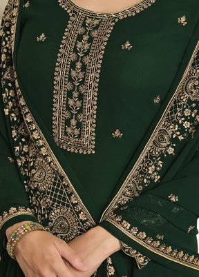 3 Pc Green Georgette Suit Set With Dupatta VDKSH2103258 - Indian Silk House Agencies