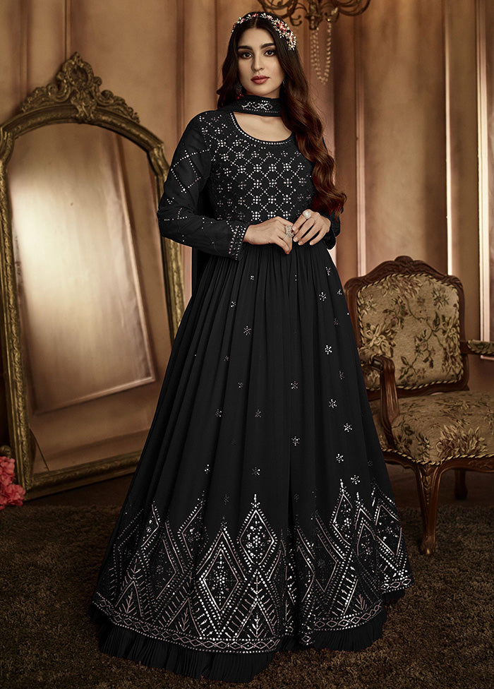 3 Pc Black Georgette Suit Set With Dupatta VDKSH2103304 - Indian Silk House Agencies