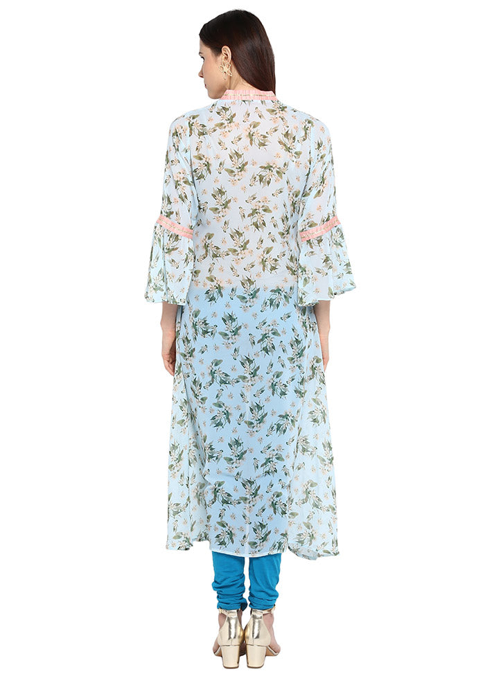 Sky Blue Readymade Printed Kurti VDKSH0604249 - Indian Silk House Agencies