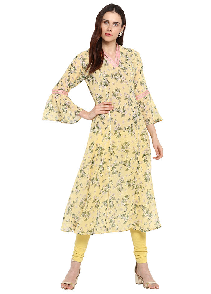 Yellow Readymade Printed Kurti VDKSH0604250 - Indian Silk House Agencies