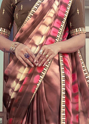 Brown Spun Silk Saree With Blouse Piece - Indian Silk House Agencies