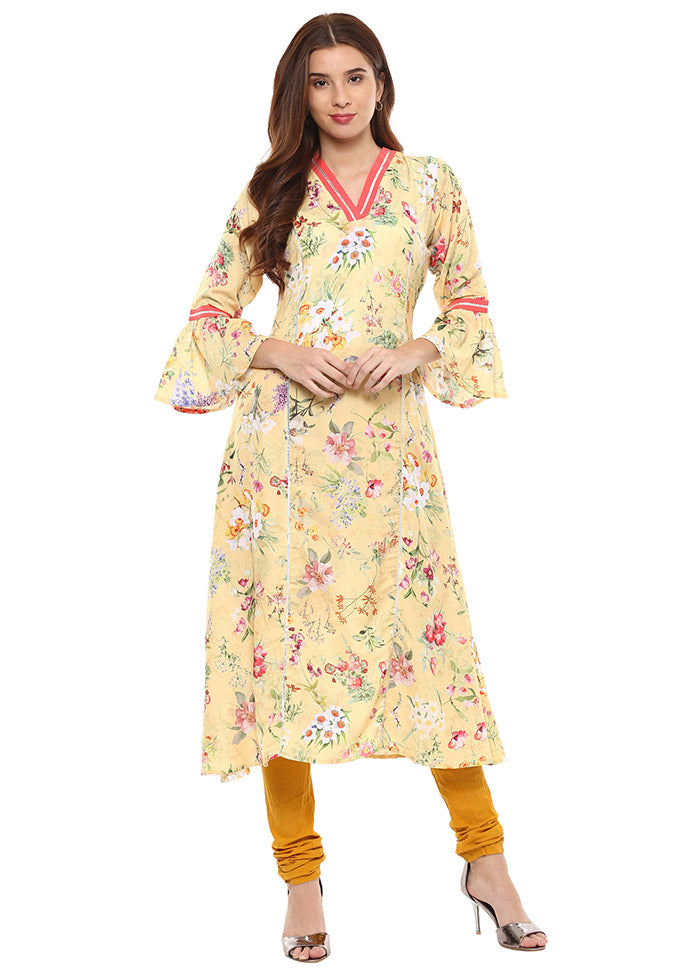 Yellow Readymade Printed Kurti VDKSH0604259 - Indian Silk House Agencies