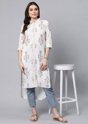 Off white Readymade Printed Kurti VDKSH0604290 - Indian Silk House Agencies