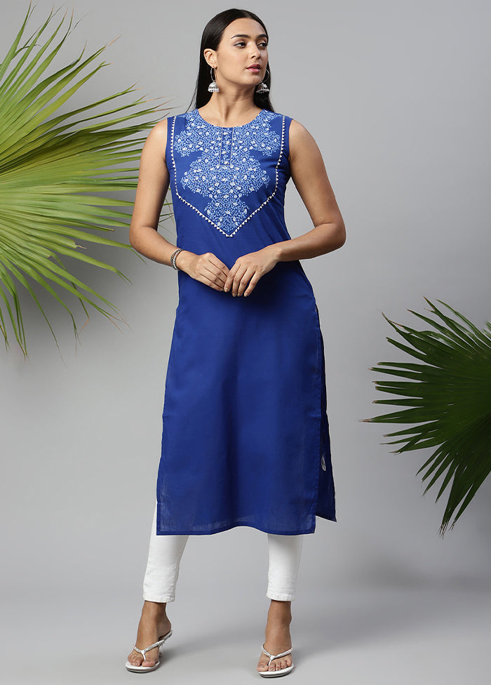 Royal Blue Readymade Printed Kurti VDKSH0604296 - Indian Silk House Agencies