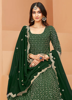 3 Pc Green Georgette Semi Stitched Anakali Suits Set VDKSH02052066 - Indian Silk House Agencies