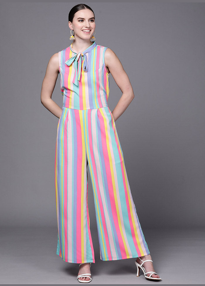 Multicolor Crepe Silk Printed Jumpsuit VDKSH0805067 - Indian Silk House Agencies