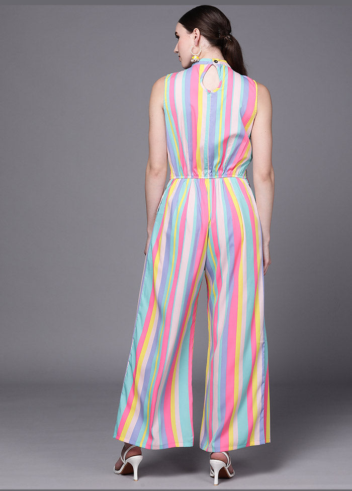 Multicolor Crepe Silk Printed Jumpsuit VDKSH0805067 - Indian Silk House Agencies