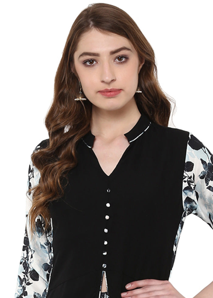 2 Pc Black Rayon Flared Kurti Set VDKSH19052036 - Indian Silk House Agencies