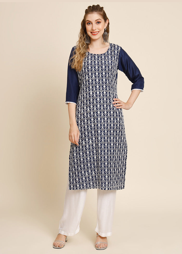 Blue Readymade Georgette Long Kurti VDKSH25052043 - Indian Silk House Agencies