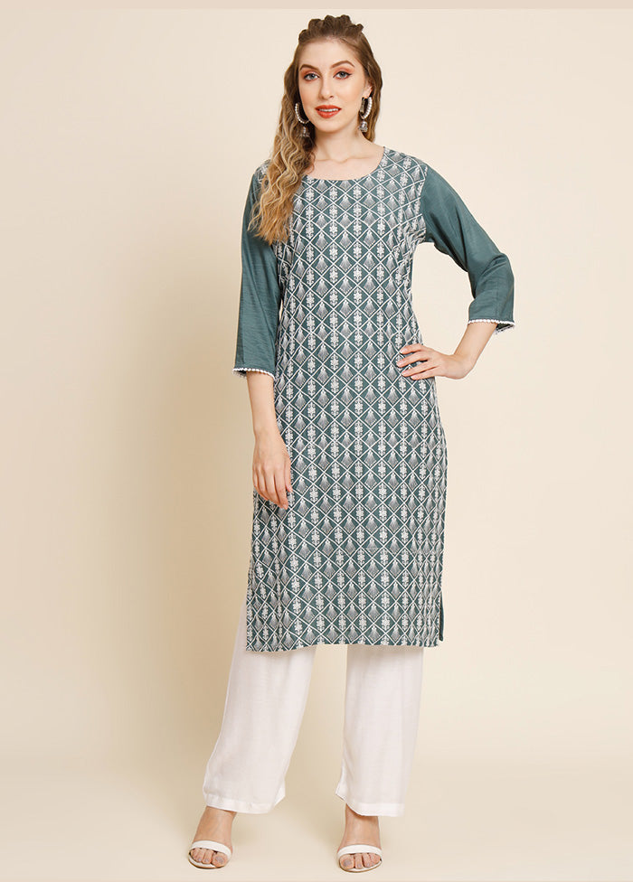 Grey Readymade Georgette Long Kurti VDKSH25052045 - Indian Silk House Agencies