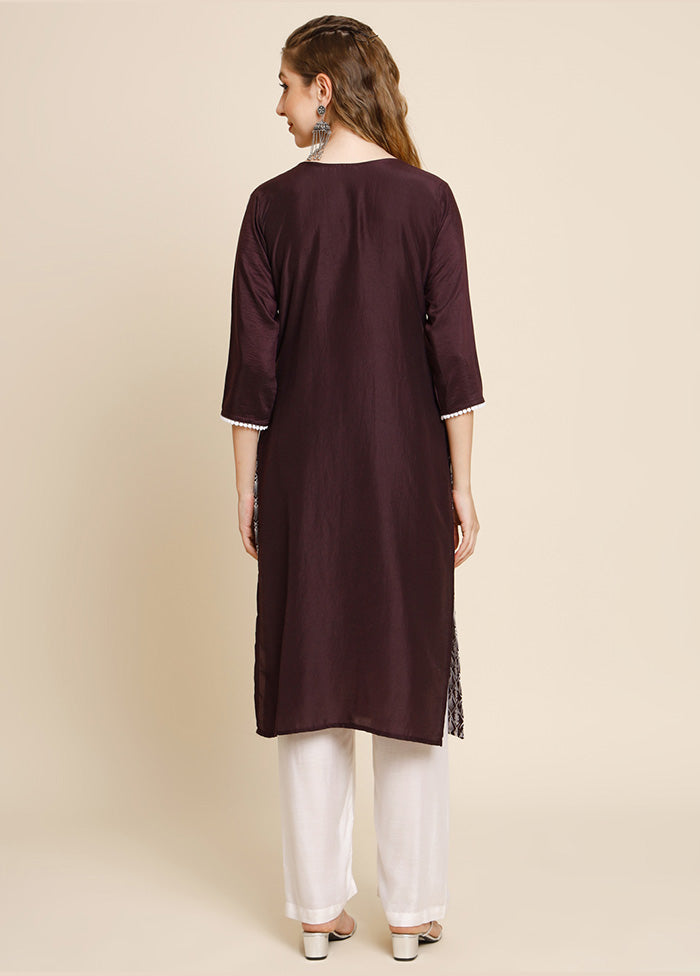 Brown Readymade Georgette Long Kurti VDKSH25052046 - Indian Silk House Agencies